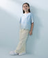 Kids East Girls Ice Blue Embroidered Dobby Top